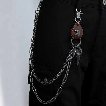 Retro Punk Eagle Claw Double-layer Alloy Pants Chain