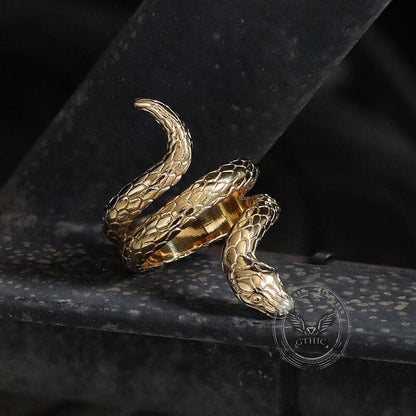 Retro Punk Winding Snake Cobra Stainless Steel Ring