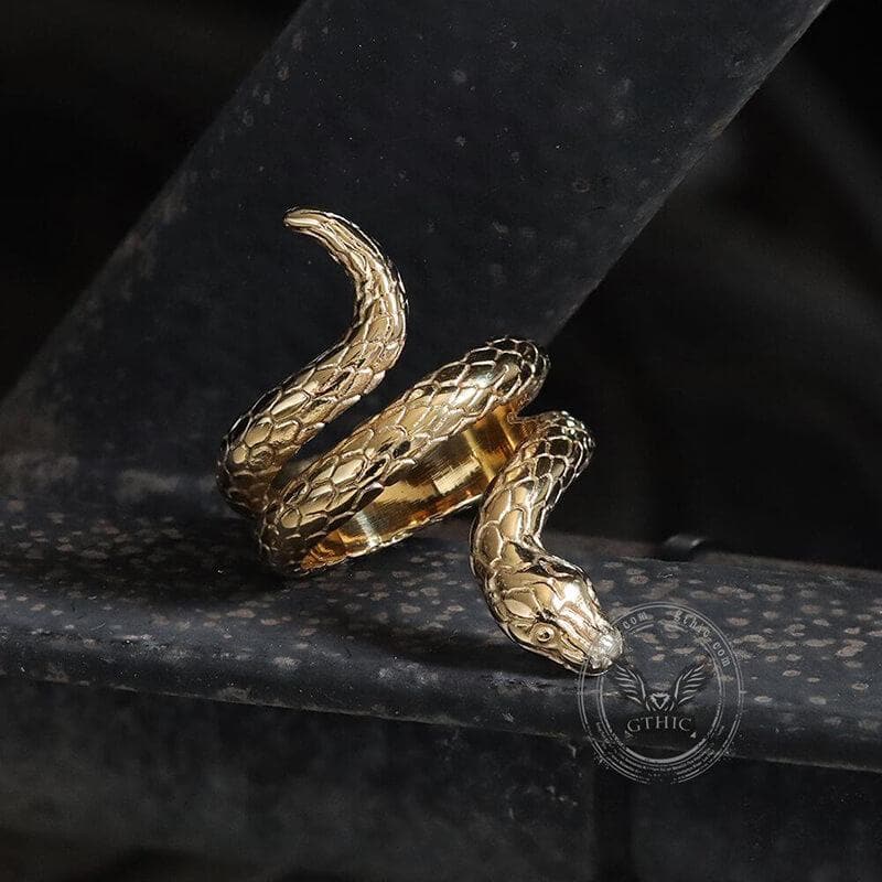 Retro Punk Winding Snake Cobra Stainless Steel Ring