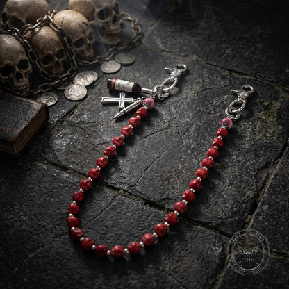 Retro Skull Cross Wine Bottle Alloy Pants Chain