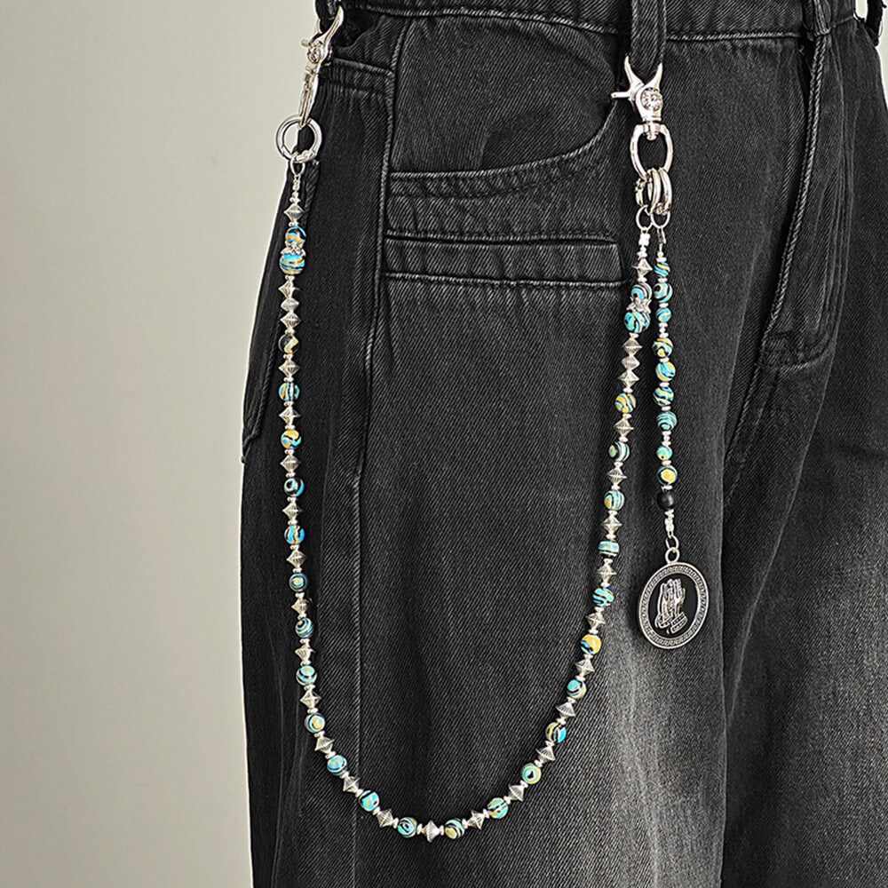 Retro Skull Cross Wine Bottle Alloy Pants Chain