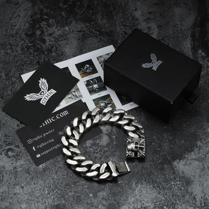 Retro Stainless Steel Skull Bracelet