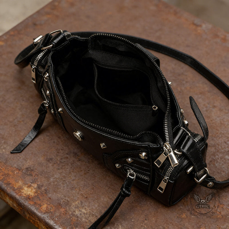 Retro Y2k Motorcycle Shoulder Pu Leather Handbag