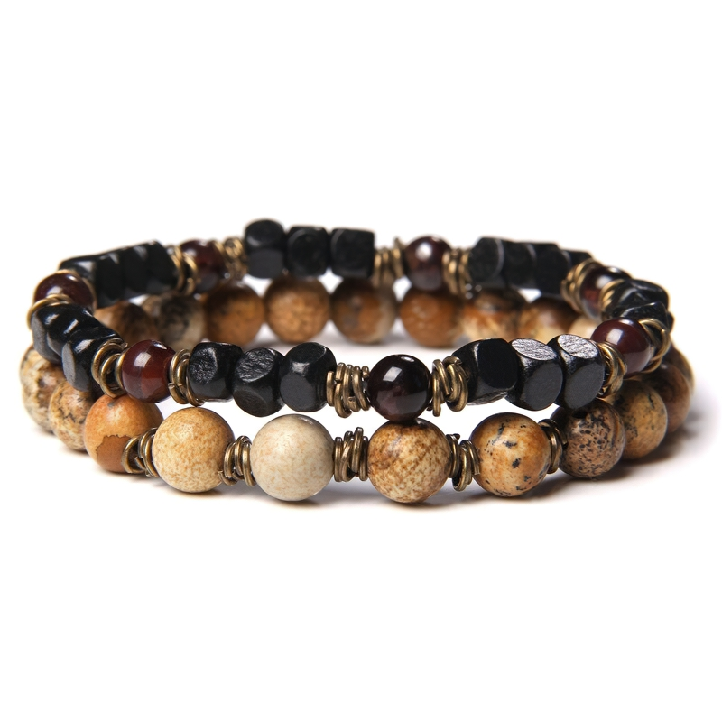 Rock Style Beads Stone Bracelet for and / Stylish Hand Jewelry