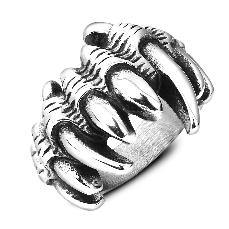 Rock Style Ring With Sharp Wolf Claw / Jewelry for and