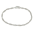 3mm Silver Plated Rope Chain Bracelet With Lobster Claw Clasp
