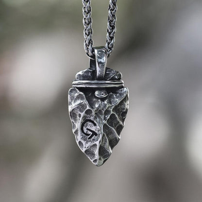 Rune Stone Arrow Stainless Steel Viking Pendant