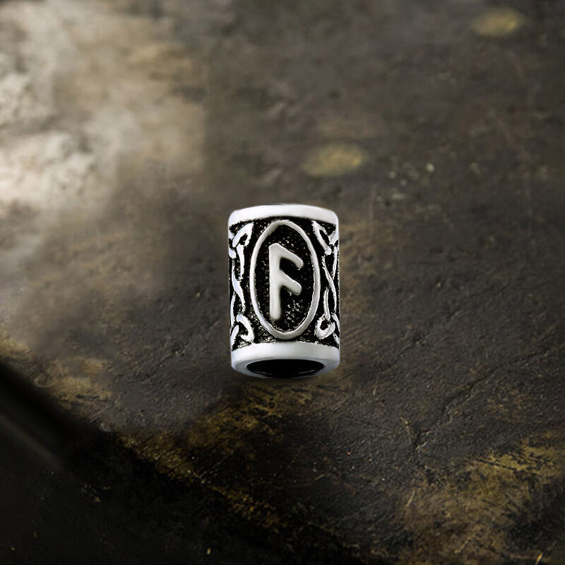 Runes Stainless Steel Viking Hair Bead