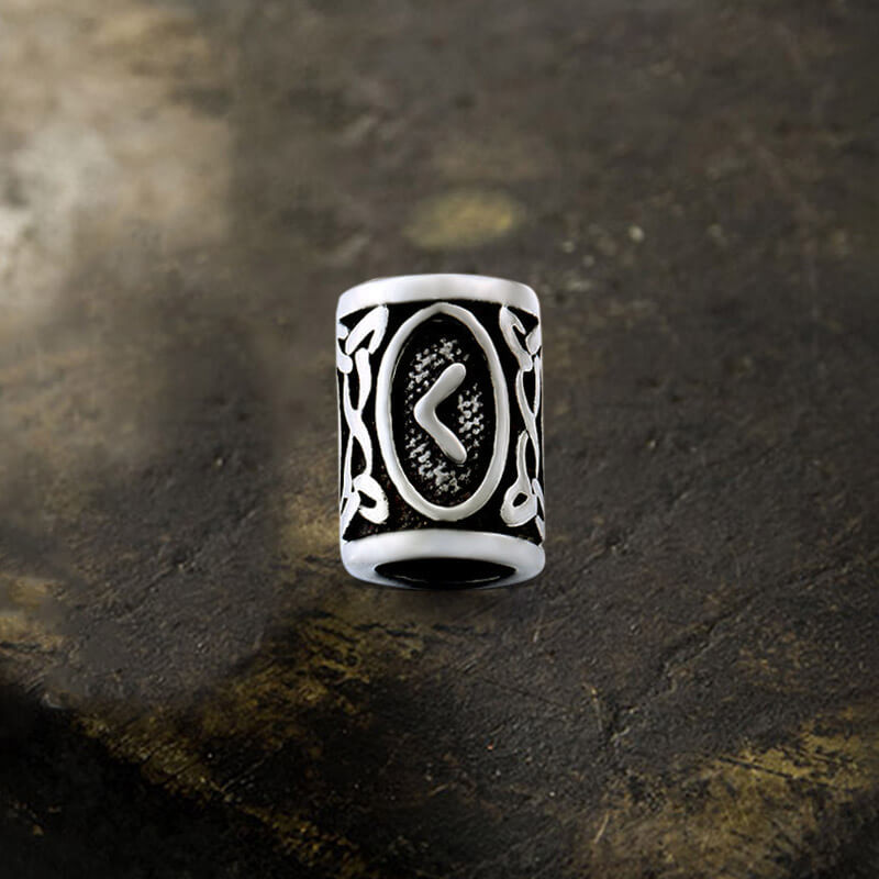 Runes Stainless Steel Viking Hair Bead