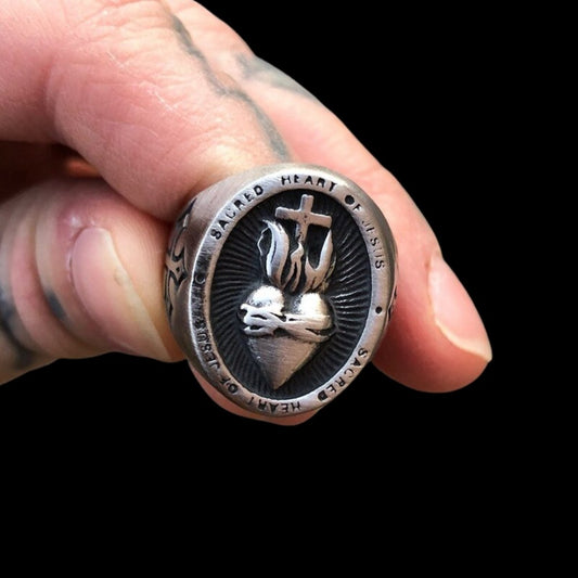 Sacred Heart of Jesus Cross Ring