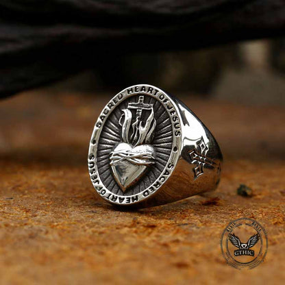 Sacred Heart of Jesus Stainless Steel Ring