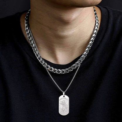 The Archangel Saint Michael Dog Tag Necklace for