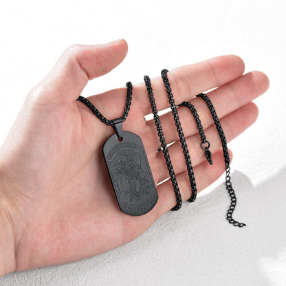 The Archangel Saint Michael Dog Tag Necklace for