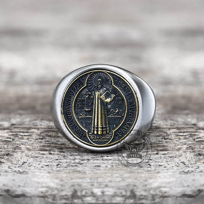 Saint Benedict Stainless Steel Ring