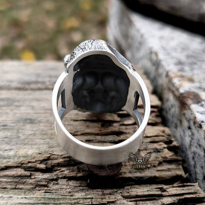 Santa Claus Skull Sterling Silver Ring