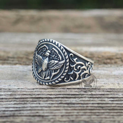 Scrolls Sterling Silver Phoenix Ring
