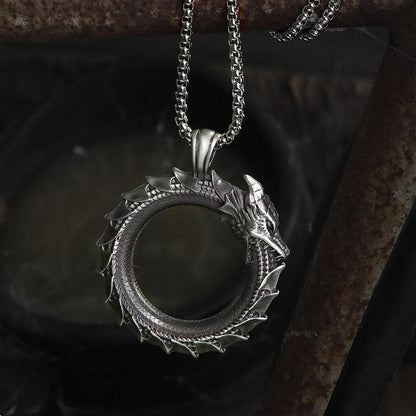 Self-devourer Pure Tin Ouroboros Necklace