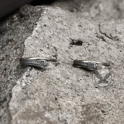 Snake-shaped Sterling Silver Hoop Earrings
