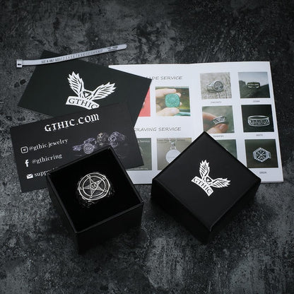 Sigil of Baphomet Stainless Steel Satan Ring