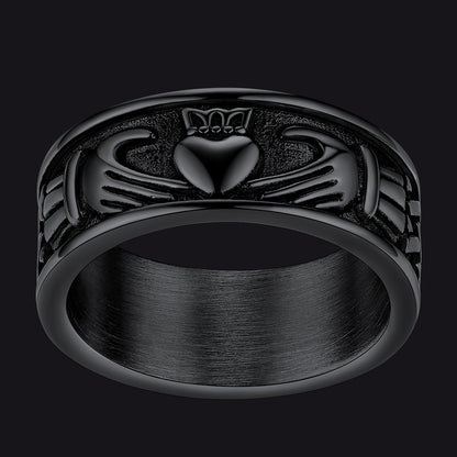 Celtic Claddagh Love Wedding Band Ring for