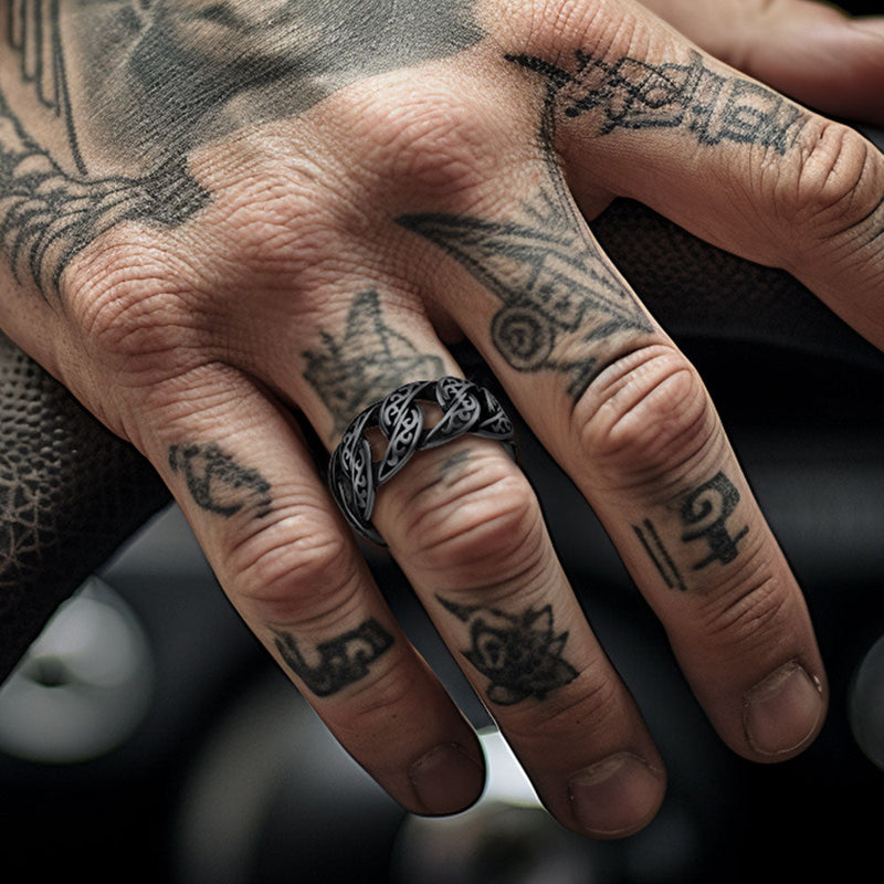 Celtic Cuban Chain Ring for Stainless Steel