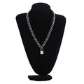 Silver Color Chain Necklace / Gothic Padlock Shape Pendant Necklace / Witch Festival Jewelry