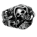 925 Sterling Silver Skull Rings for and / Skeleton Flower Cross Ring