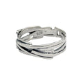 Ultra Modern Layered Art Ring Band in Sterling Silver - Size 5