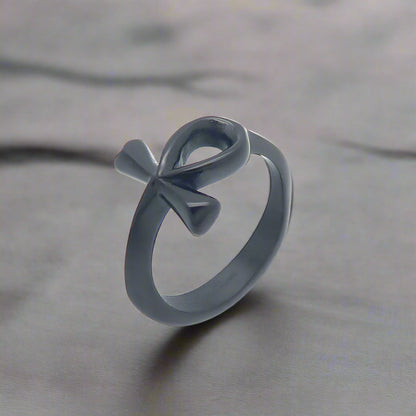 Simple Ancient Egyptian Ankh Cross Stainless Steel Ring