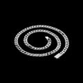 Simple Box Clasp Cuban Link Chain Sterling Silver Necklace
