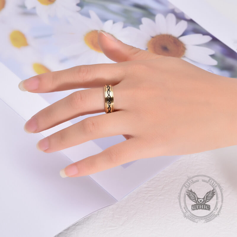 Simple Dragon Pattern Stainless Steel Spinner Ring