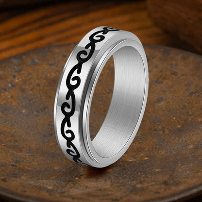 Simple Dragon Pattern Stainless Steel Spinner Ring