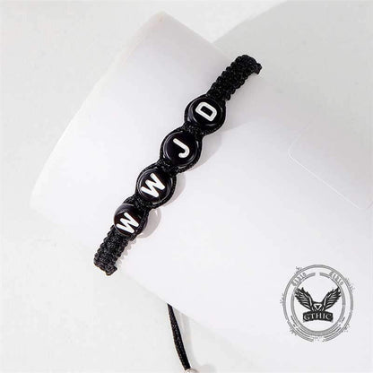 Simple Hand-woven Wwjd Letter Wax Wire Bracelet