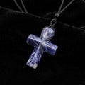Simple Natural Crystal Cross Charm Necklace