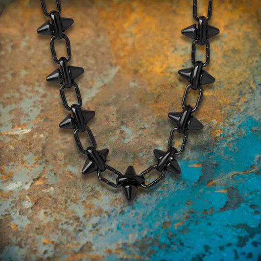 Simple Rhombus Stitching Stainless Steel Necklace