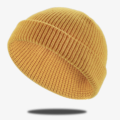 Simple Color Cuffed Beanie Hat