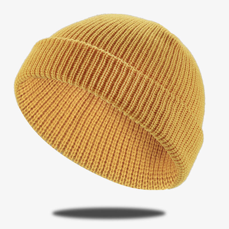 Simple Color Cuffed Beanie Hat