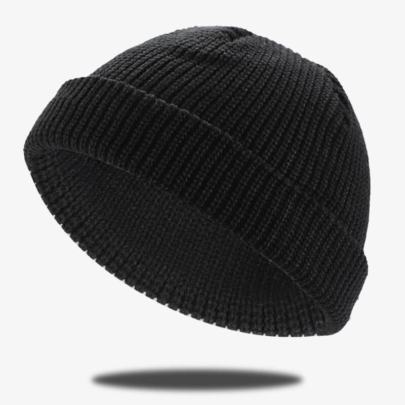 Simple Color Cuffed Beanie Hat