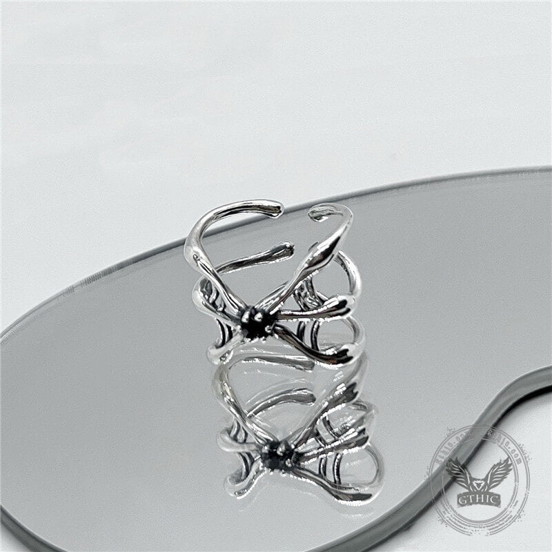 Simple Spider Web Sterling Silver Open Ring