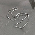 Skeleton Bone Link Chain Sterling Silver Necklace