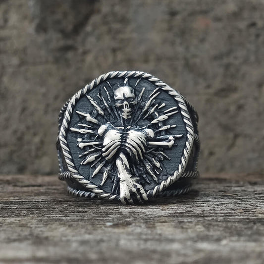 Skeleton Bones Sterling Silver Skull Ring