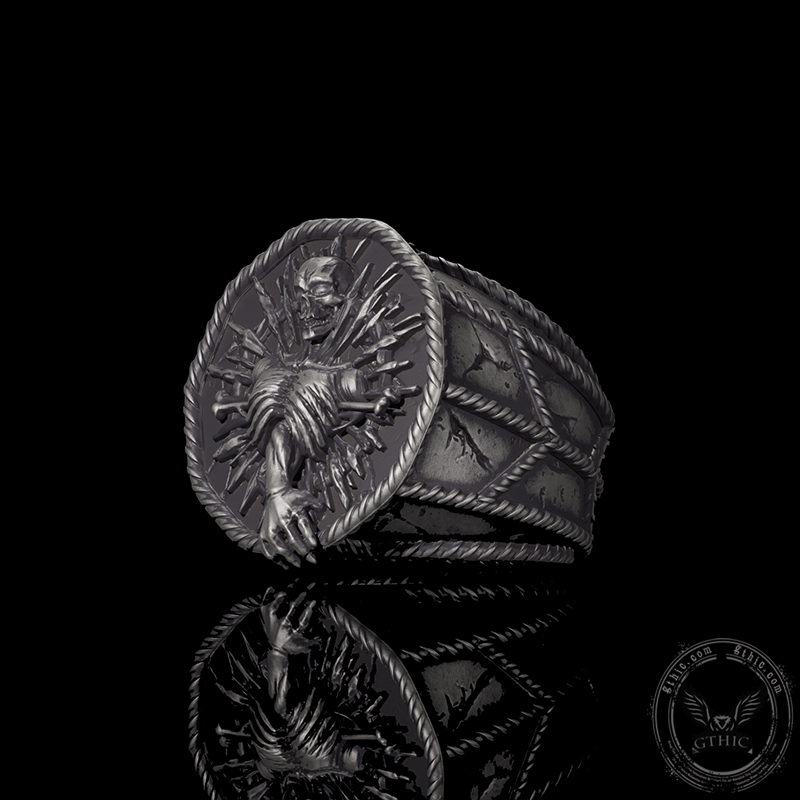 Skeleton Bones Sterling Silver Skull Ring