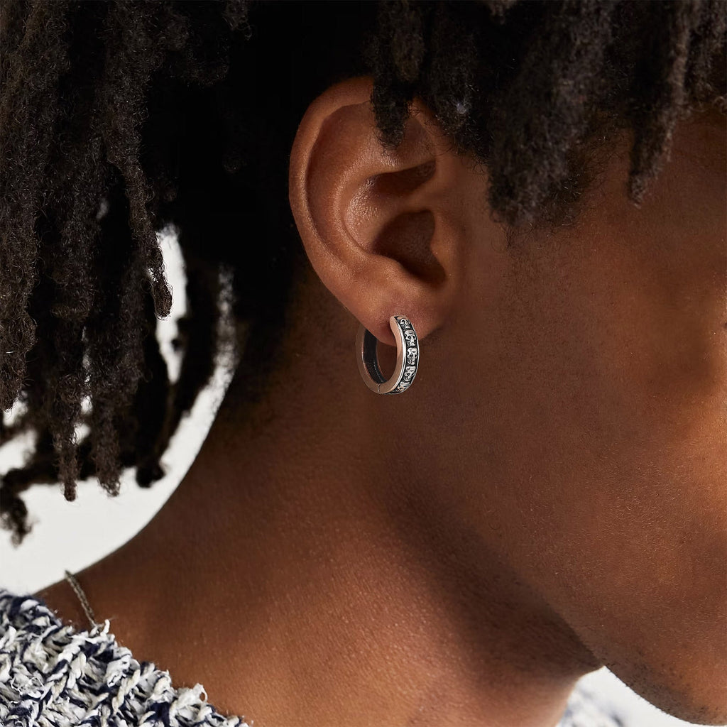 Gothic Skull Huggie Hoop Earrings for