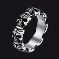 Punk Skull Statement Band Ring for in Stainless Steel
