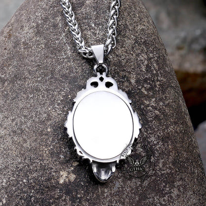 Skull and Raven Stainless Steel Pendant