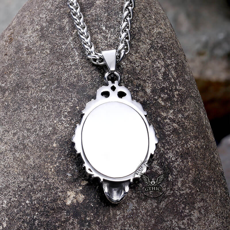 Skull and Raven Stainless Steel Pendant