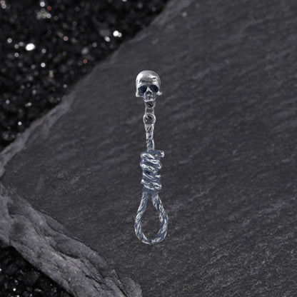 Skull and Rope Knot Sterling Silver Drop Earrings