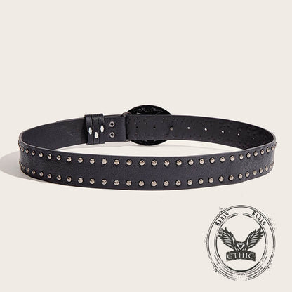 Skull and Snake Buckle Gothic Rivet Pu Leather Belt