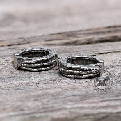 Skull Hand Stainless Steel Ear Cuffs