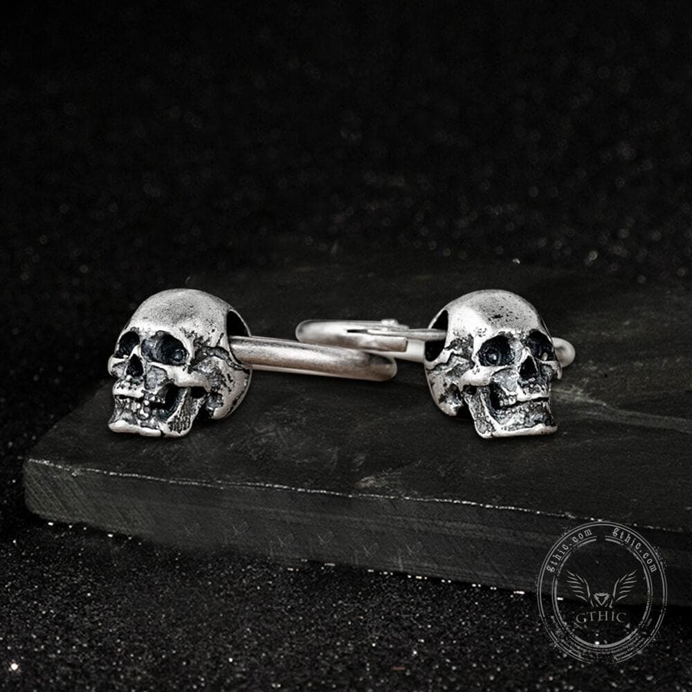 Skull Head Sterling Silver Earring